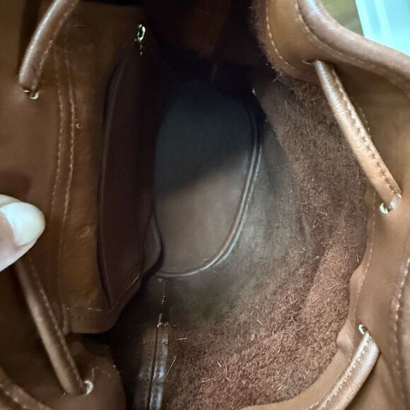 Vintage 90s Coach 1995 4151 Thompson Bucket Bag Tan Leather USA Hang Tag - Picture 11 of 11